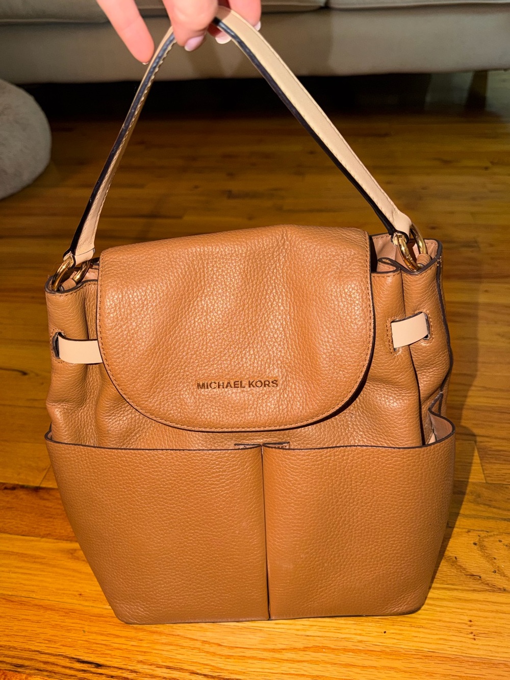 Authentic* Michael Kors Leather Backpack - Picture 2 of 15